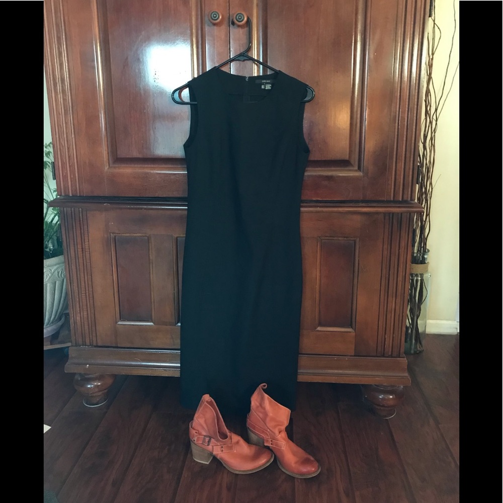 Zara Black Long Sheath Dress.